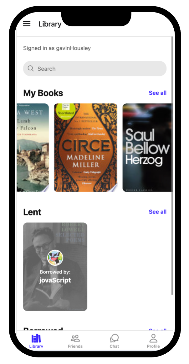 iphone screen shot of app library