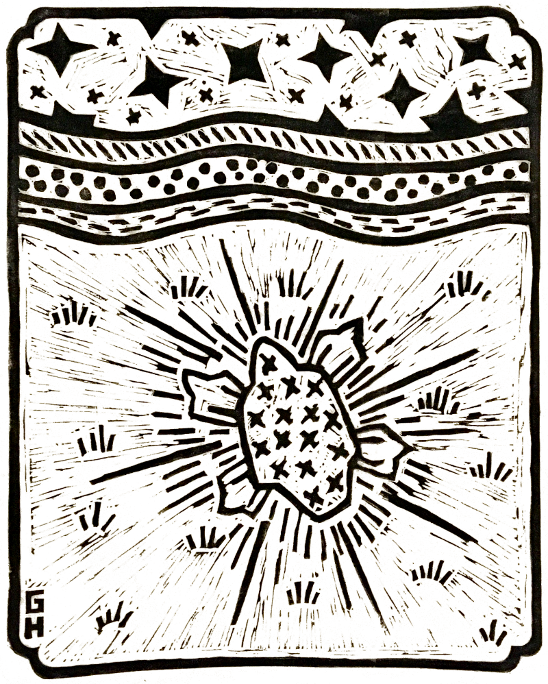 The Chosen One linocut print