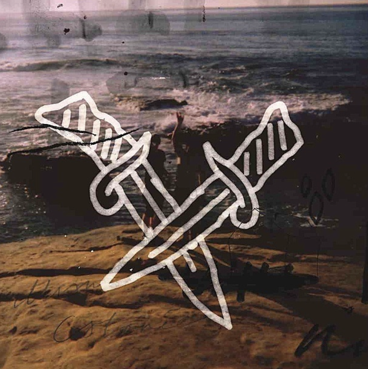 william split single cover with Calories. Beach with two daggers scrawled across